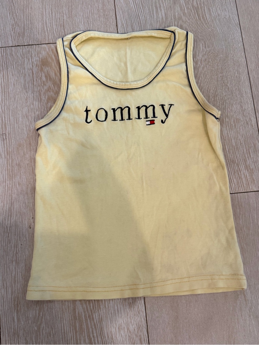 Vintage Tommy Hilfiger Yellow Logo Tank Top Y2K